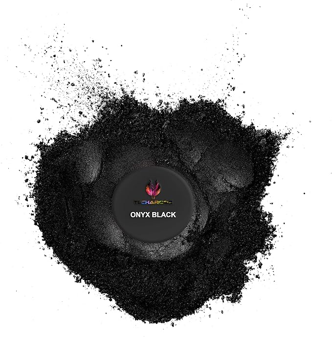 Black Mica Powder for Epoxy Resin 56g / 2oz. Jar - TECHAROOZ 2 Tone Resin Dye Color Pigment Powder for Lip Gloss, Nails, Colorant for Slime Bath Bombs Soap Making & Polymer Clay