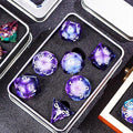 Dark Moon Liquid Core DND Dice Set for Role Playing Games, Polyhedral Dungeons and Dragons Dice Set with Gift Box, Full Liquid Core Resin Sharp Edge D&D Dice Set (InkBlueDice)