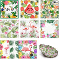 Crtiin 36 Pack 9 Styles Decoupage Napkins Assorted Floral Decorative Decoupage Napkins Chinoiserie Cocktail Paper for DIY Crafting Birthday Party, Each Unfolded 13 Inch(Tropical Plants)