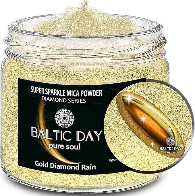 BALTIC DAY - Diamond Dust for Crafts [ Gold Diamond Rain ] - Sparkle Glitter Mica Powder - Resin Glitter - Mica Powder for Epoxy Resin - Shimmer Pigment - Diamond Dust