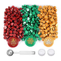 Yoption 360 Pieces Sealing Wax Beads Kit, Red God Green Christmas Sealing Wax with Candles and Melting Spoon, 3 Colors