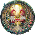 KAAYEE Wooden Puzzles for Adults, 3D Visual Effect Gnome Couple Wooden Jigsaw Puzzle Unique Shape Wood Puzzle Adult, 3D Effect Flat Puzzle Birthday Family Games (L-13.4 * 13.3in-300pcs)