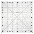 The Quilted Bear Quilting Rulers - Transparent Acrylic Non Slip Quilting, Patchwork & Sewing Ruler with Clear Black Lines & 30, 45 & 60 Degree Angles for Perfect Accuracy & Precision (12.5" x 12.5")
