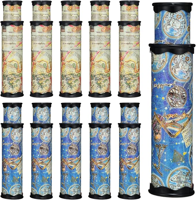 Yunsailing 12 Pack Magic Kaleidoscope Classic Retro Toys - Stretchable Long Kaleidoscope Bulk Party Favors - Educational Science Developmental Toy for Boy, Girl, Adults - Birthday