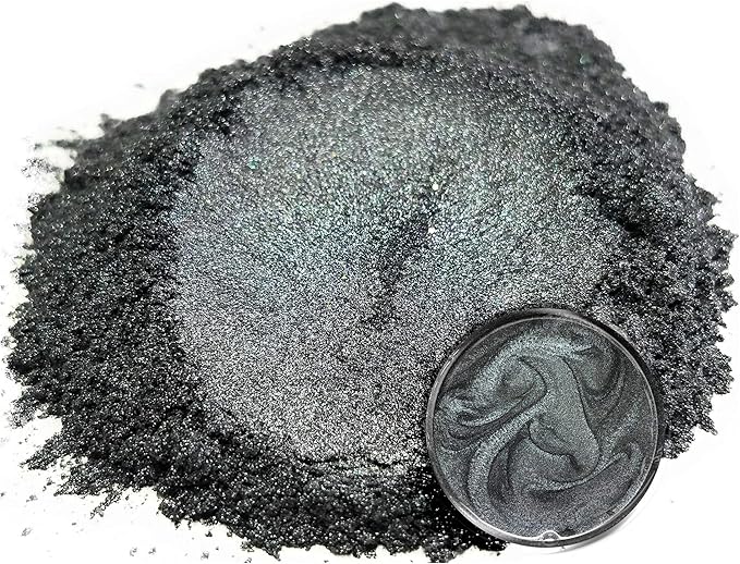 Eye Candy Pigments Premium Grey Mica Powder - Storm Grey (50gr) - for Epoxy, Resin, Soap, Paint, Woodworking, Acrylic Pouring, Bath Bombs, Fishing Lures - DIY Arts and Crafts Additive