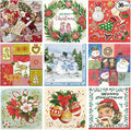 Crtiin 36 Pack 9 Styles Christmas Decoupage Napkins Assorted Christmas Decorative Decoupage Napkins Cocktail Paper for DIY Crafting Party, Each Unfolded 13 Inch