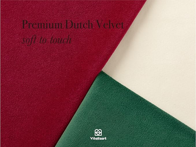 Vitalizart Christmas Velvet Ribbon 3/8" x 15 Yd Wooden Spool Fabric Trim 3 Rolls * 5 Yd for Christmas Wreath Decoration Handmade Craft Ornaments Gift Wrapping & Bow Making