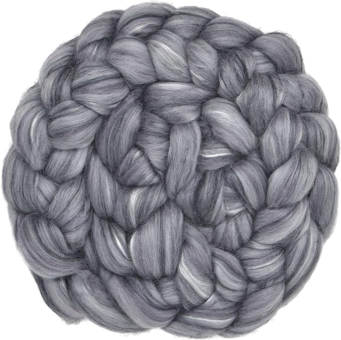 Merino Silk Luxe Tonal Designer Blend. Superfine Merino, Mulberry Silk, Tussah Silk. Top Roving for Spinning or Felting. Stardust 4oz