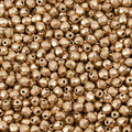 0.88oz (600+ pcs) Faceted Fire Polished Pressed Czech Glass Beads 3mm (0.12in), Aztec Pale Gold - 01710