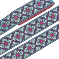 PH PandaHall 2 Inch Embroidered Woven Ribbon, 7 Yards Vintage Jacquard Ribbon Boho Flowers Straps Fabric Trim for Bohemian Persian Clothes Bag Holiday Christmas Decor Gift Wrap Decor