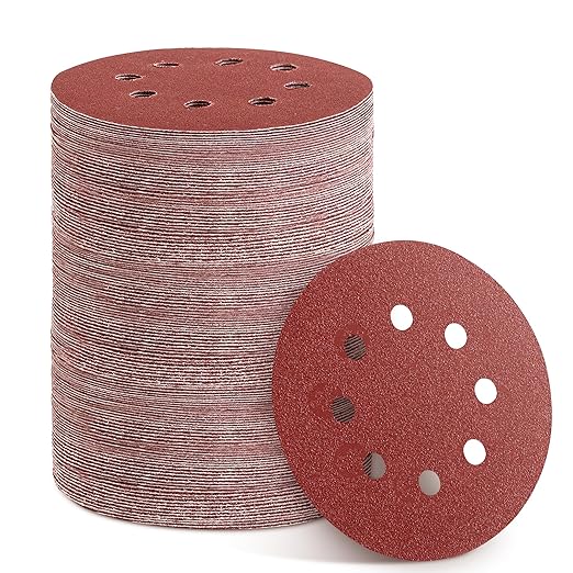 150pcs 60 Grit Sanding Discs, 5-Inch 8-Hole Sandpaper, for Woodworking or Automotive