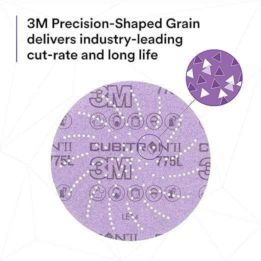 3M Xtract Cubitron II Hookit Clean Sanding Film Disc 775L, 5 in, 15 Piece Multi-Pack Hook and Loop Sanding Discs, 240+ 320+ 400+, Paint Preparation and Removal, General Sanding, Refining, Blending