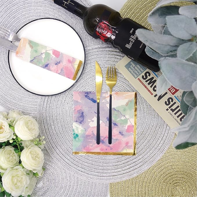 80-Pack Napkins Disposable Paper Towel Cocktail Dinner Party Decoration, Painting