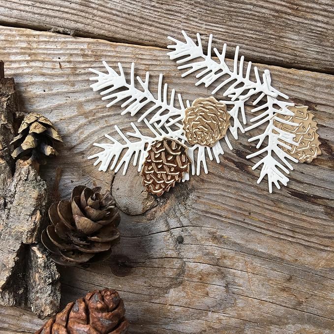 Mvchifay Cutting Dies Christmas Metal Stencils Scrapbooking Tool DIY Emboss Paper Card Making (Pine Trees-11x10cm)