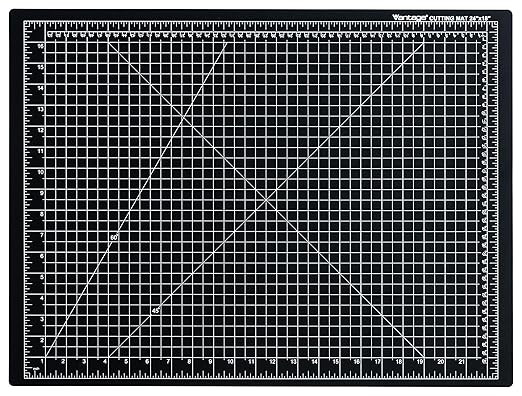 Dahle Vantage 10672 Premium Self-Healing Cutting Mat, 18"x24", 1/2" Grid, 5 Layers for Max Healing, Perfect for Crafts & Sewing, Black