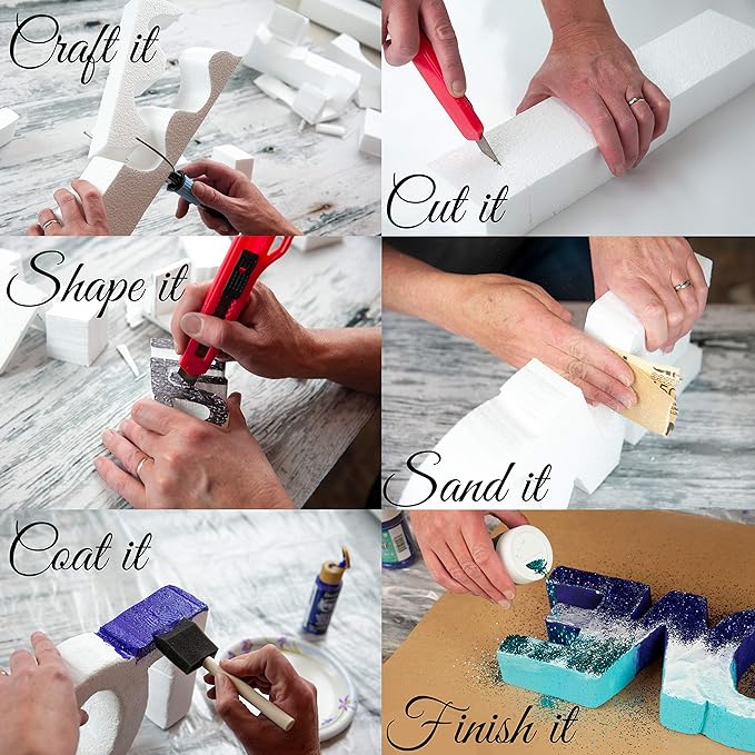 Silverlake 12x12x1.5 Craft Foam for Styrofoam Block Projects (5-Pack)