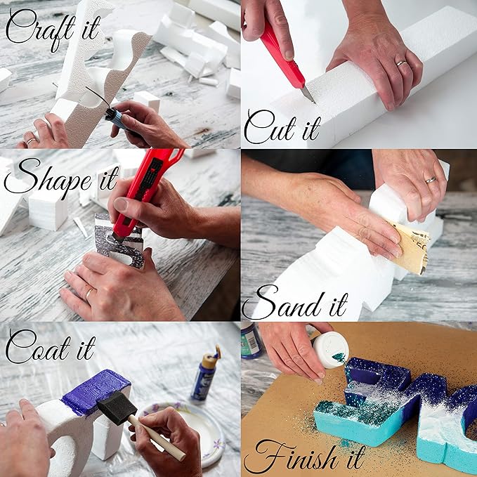 Silverlake 12x12x1.5 Craft Foam for Styrofoam Block Projects (3-Pack)