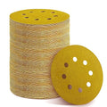 150PCS 100 Grit Gold Sanding Discs, 5-Inch 8-Hole Sandpaper for Random Orbital Sander, for Automotive or Woodworking