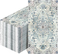 Yeaqee 100 Pcs Vintage Boho Napkins Paper Guest Towels 2 Ply Decoupage Napkins Disposable Decorative Hand Towel for Bathroom Kitchen Fall Wedding Party Dinner(Blue and Grey)