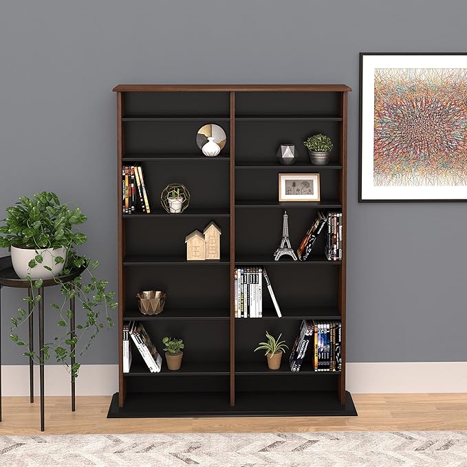 Prepac 2 Column Display Cabinet Media Storage, 38.75" Wide, Cherry