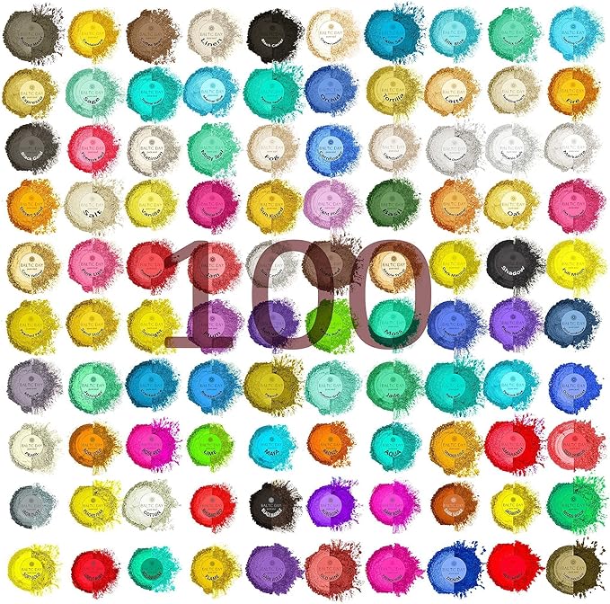 BALTIC DAY - Mica Powder, 100 Colors - Mica Powder for Epoxy Resin - Epoxy Resin Color Pigment Powder - Pigments for Soap Making, Candle, Slime, Lip Gloss, Nails, Paint, Acrylics