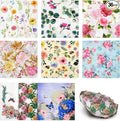 Crtiin 36 Pack 9 Styles Decoupage Napkins Assorted Floral Decorative Decoupage Napkins Chinoiserie Cocktail Paper for DIY Crafting Birthday Party, Each Unfolded 13 Inch(Rural Floral)