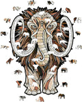 Mastodon S Wooden Puzzle for Adults - A 80-Piece Prehistoric Giant Ready to Adorn Your Living Space with Its Majestic Presence