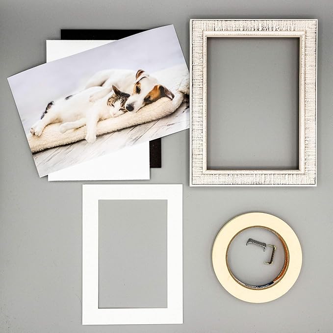 Pack of 25 Acid Free 8.5x11 Mats Bevel Cut for 7x9 Photos - Oyster Shell White Precut Matboards With Backing Boards and Clear Photo Mat Bags For Pictures, Photos, Framing - 4-ply Thickness