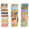 Vintage Washi Tape Set - 24 Rolls Arts Adhesive Tapes Assorted Retro Decorative Masking Tape Sets for Craft, Kids, Scrapbook, DIY, Gift Wrapping (7-Daily Vintage)