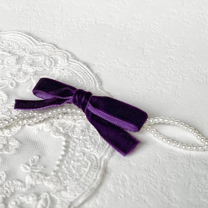 Vintage Purple Velvet Ribbon, 3/8 Inch X 25Yd