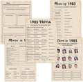 QUPT 40th Birthday Party Games, Set of 5 Activities for 10 Guests, Born in 1985 Games Bundle, Birthday Party Supplies for Adults, Pack of 50 Cards