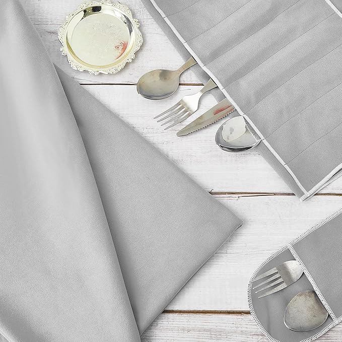 Jecery 1.1 Yard Anti Tarnish Silver Cloth by the Yard, Luxury Jewelry Silver Polishing Storage Protect Cloths for Silverware Flatware Silversmith Polishing(Gray)