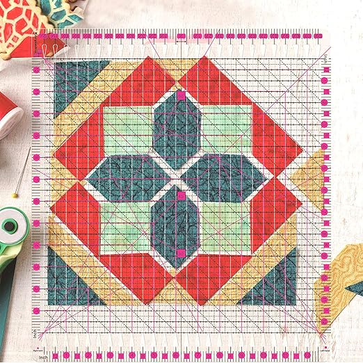 Quilting Ruler- 12.5 * 12.5" Slotted Rulers for Quilting and Sewing Quilt Strip Rulers for Fabric Precise Cutting