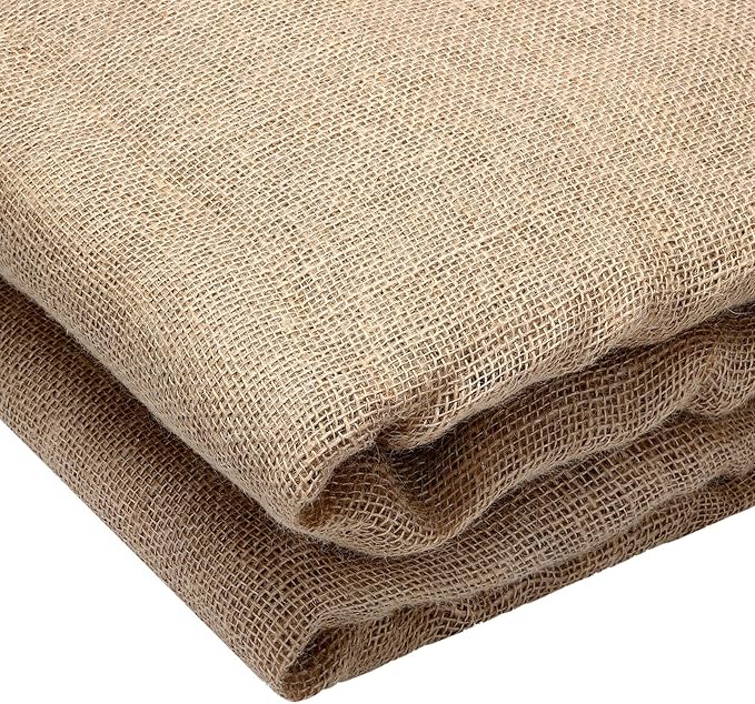 63 Inch x 30 Feet Gardening Burlap Roll - High Density Wide Natural Burlap Fabric Roll Multipurpose Natural Burlaps Fabric for Garden Tree Wrap Outdoor Plant Care, Weed Barrier, DIY Crafts Decoration