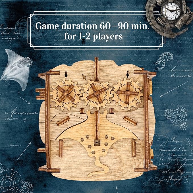 iDventure Cluebox - Captain's Nemo Nautilus - Escape Room Game - Puzzle Box - Sequential 3D Puzzle for Adults - Brain Teaser - Birthday Gift Gadget for Men and Women - Money Box