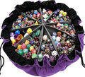 SIQUK Large Dice Bag with Pockets Big Capacity Dice Bag Drawstring Dice Pouch DND Dice Storage Bag for RPG MTG Table Games, Hold Over 300 Dice, Dark Violet