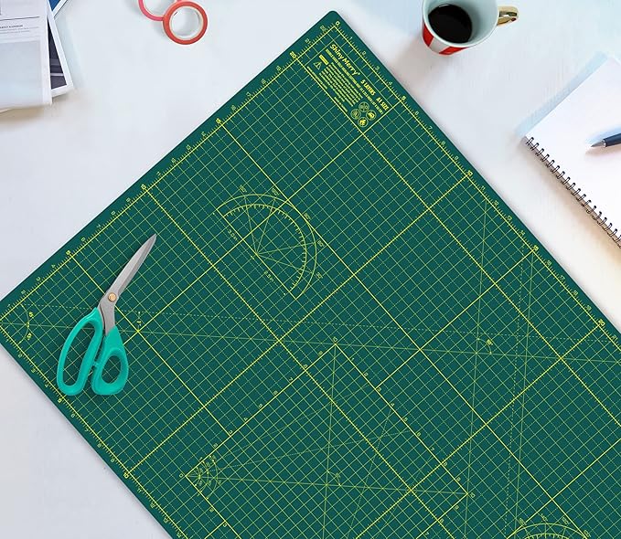 Self Healing Cutting Mat A1 24"x36" – Double Sided 5-Ply Craft Mat for Sewing, Quilting, Fabric, Scrapbooking – Green/Green