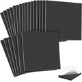 MYFAMIREA 22 PCS Adhesive Foam Padding Sheets Closed Cell Self Adhesive Sticky Foam Pads, 1/16" Thick 4'' x 4'' Neoprene Rubber Sheets Non-Slip Insulation Pads Vibration for Furniture Craft Car, Black
