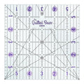 The Quilted Bear Quilting Rulers - Transparent Acrylic Non Slip Quilting, Patchwork & Sewing Ruler with Clear Black Lines & 30, 45 & 60 Degree Angles for Perfect Accuracy & Precision (6" x 6")