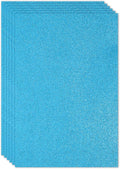 PATIKIL 2mm(1/10") Thick Non Adhesive Glitter Foam Sheet 16x24inch(40x60cm) Light Blue, EVA Shiny Foam Board for Craft, 6 Pcs