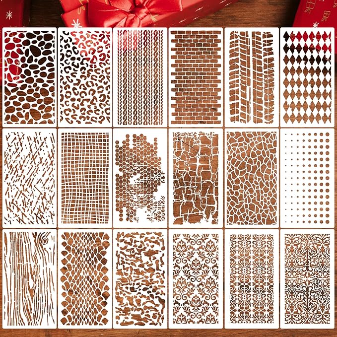 Stencils for Crafts Reusable Texture Stencils for Painting Background Stencil Drawing Templates for Wood Canvas Furniture Scrapbooking