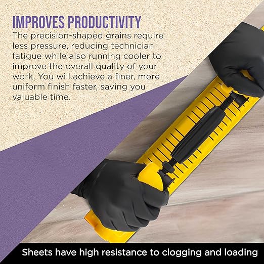 Dura-Gold Premium 220 Grit PSA Purple Film Ceramic Longboard Sandpaper, 2-3/4" Wide Continuous 20 Yard Roll - Self Adhesive Stickyback for Auto & Wood Air File Long Board Sanders, Hand Sanding Blocks