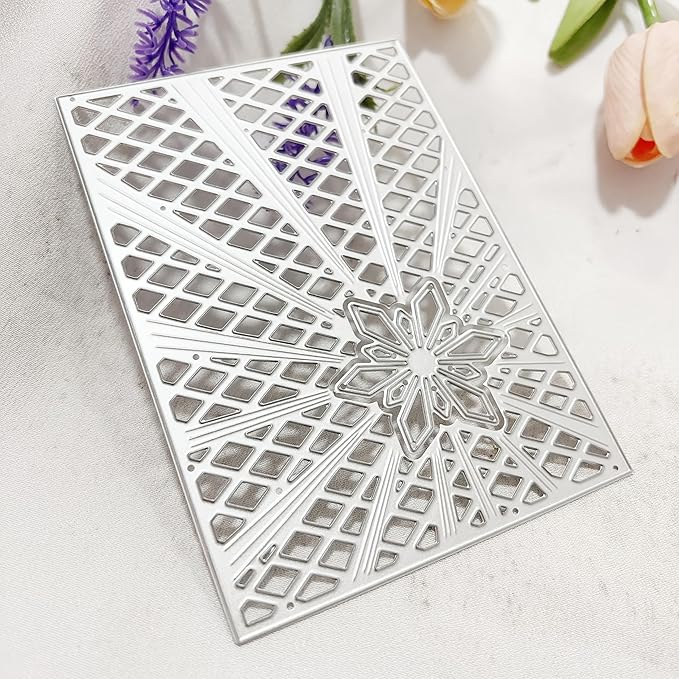 Lapoo Geometric Cutting Die for Scrapbooking - Durable, Cut Stencils for DIY Scrapbook Photo Album Decorative Paper Card, Card Making Supplies (Star Frame 5.5 x 3.9 in)