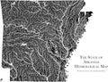Muir Way Hydrological River Map of Arkansas - Watershed Topographic Wall Art for Home, Office, or Travel Decor - Unframed Flat Paper Print, 24x30