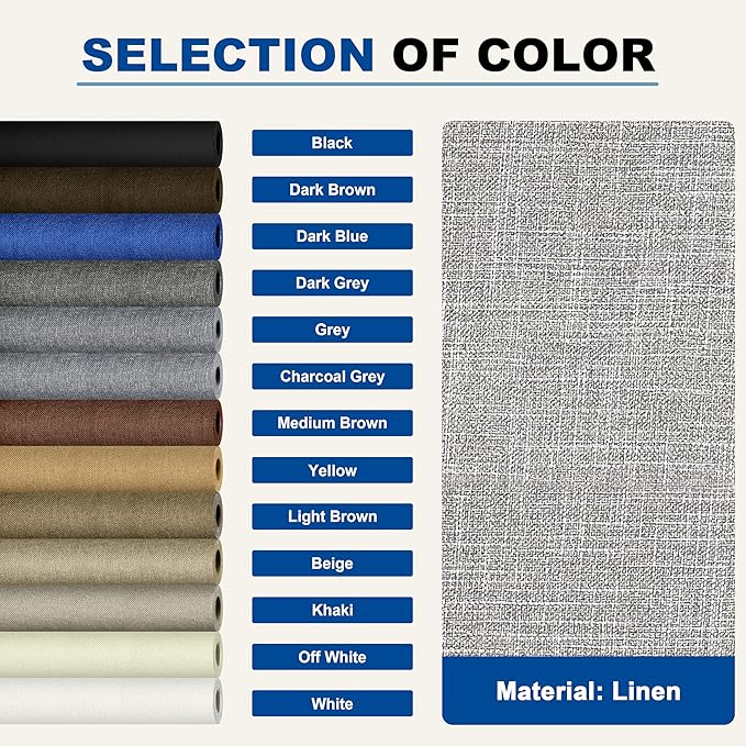 KING MOUNTAIN Linen Repair Patches, Self-Adhesive Linen Fabric Patches, 4 X 63 inch Extra Size, Multi Color, Can be Used for Linen Sofa Repair and Linen Clothes Repair (Light Grey 2.0)