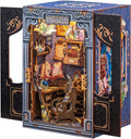 CUTEBEE Book Nook Kit - DIY Miniature House Dollhouse Kit for Adults and Teens, Booknook Tiny House Bookshelf Decor 3D Wooden Puzzle, Gifts for Family Friends (Soul Travel Agency)