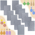 12 Pcs Polymer Clay Texture Sheets Mat Works with Polymer Clay Cutter Embossin Roller DIY Tools for Pottery Earrings Jewelry Making
