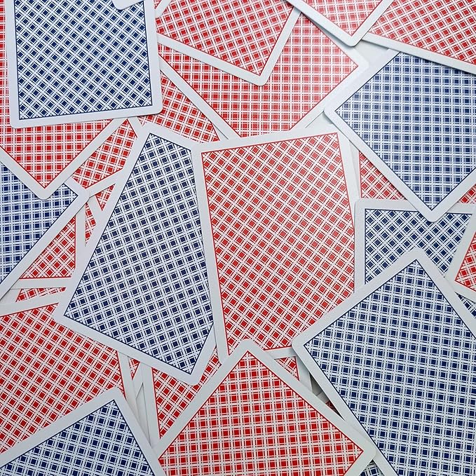 Plastic Playing Cards, Poker Size, Excellent Quality, Jumbo Index, Waterproof & Washable, Perfect for Texas Hold’em Poker, 6 Blue Deck & 6 Red Deck