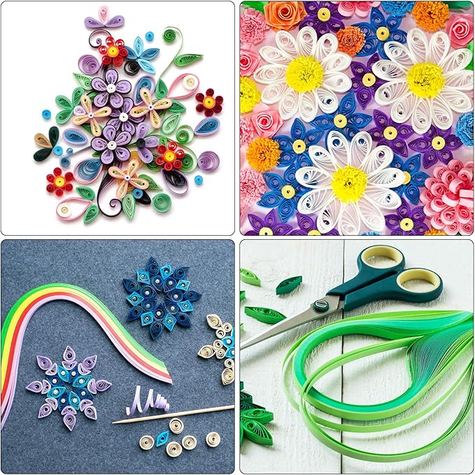 PATIKIL 120pcs Quilling Paper Strips Paper Flowers Quilling Kits 3/8"(10mm) Origami Paper for Adults Beginner Art Craft, 21"(54cm) Pastel Blue