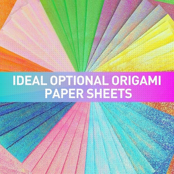 Glitter Origami Paper: 100 Sheets 10 Colors Shiny Iridescent Paper - 6 Inch Square Colored Paper for DIY Decoration, Scrapbook Decor, Folding Crafts, Arts and Crafts Projects
